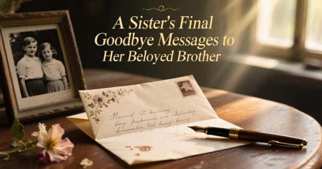 A sister’s final goodbye messages to her beloved brother with love, grief, and remembrance.