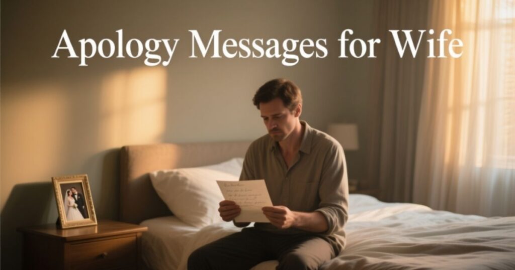 Apology messages for wife to express heartfelt regret, show love, and ask for her forgiveness sincerely.