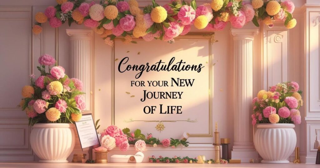 Congratulations wishes for your new journey of life to celebrate success and fresh beginnings.