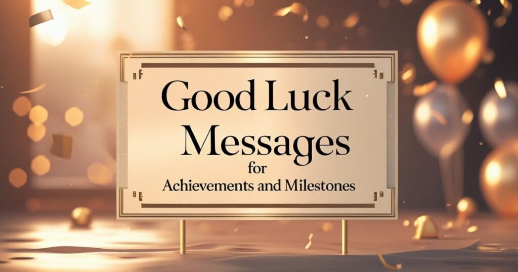 Good luck messages for achievements and milestones to celebrate success and encourage future goals.
