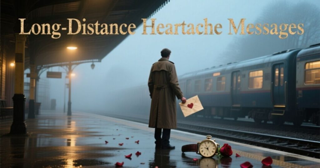 Emotional long-distance heartache messages expressing love, pain, and longing.