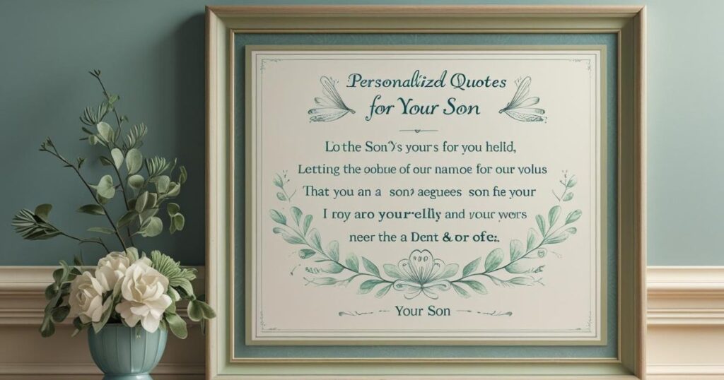 Personalized quotes for your son to show love, pride, and encouragement in a unique way.