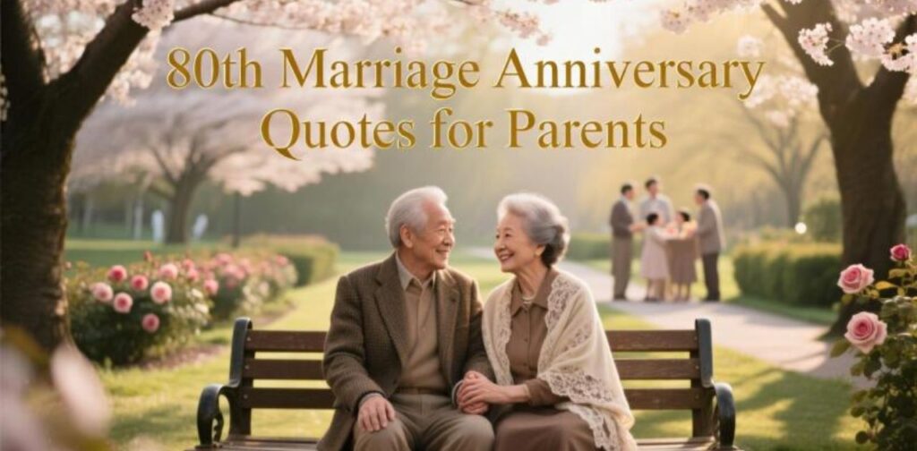 Heartfelt 80th marriage anniversary quotes to celebrate and honor loving parents on their special milestone.
