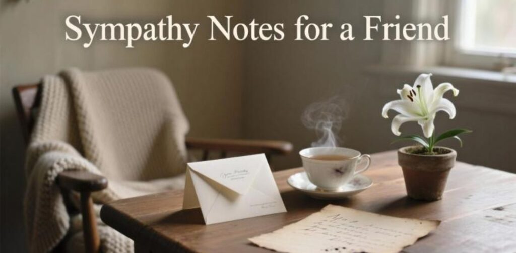 Heartfelt sympathy notes to comfort a friend during difficult times.