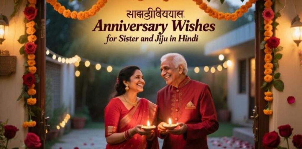 Beautiful anniversary wishes for sister and jiju in Hindi to celebrate their wedding anniversary with love and blessings.