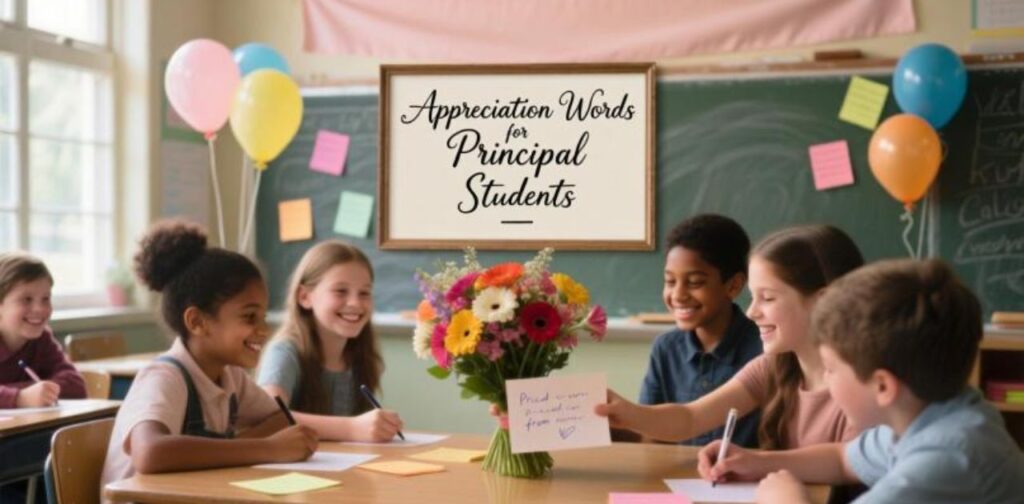 Appreciation words for principal from students showing gratitude and respect.
