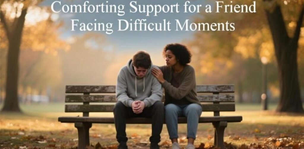 Comforting words and support to help a friend through difficult and challenging moments.