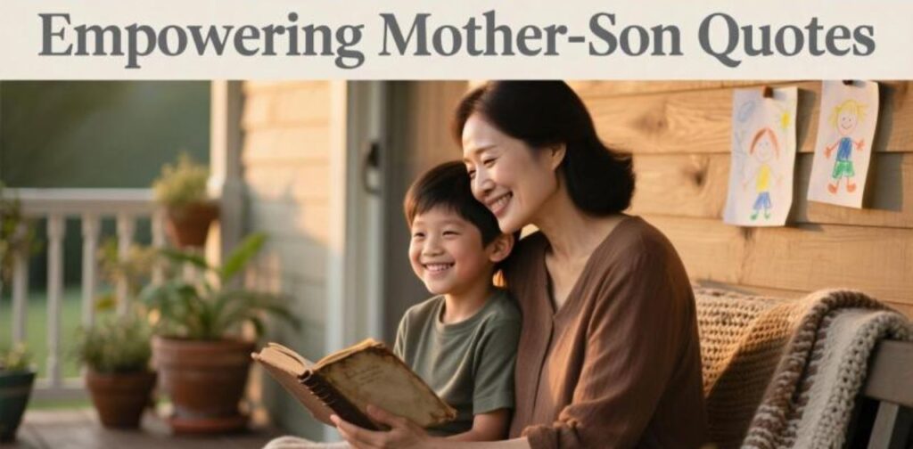 Empowering mother-son quotes celebrating love, strength, and the special bond between mom and son.