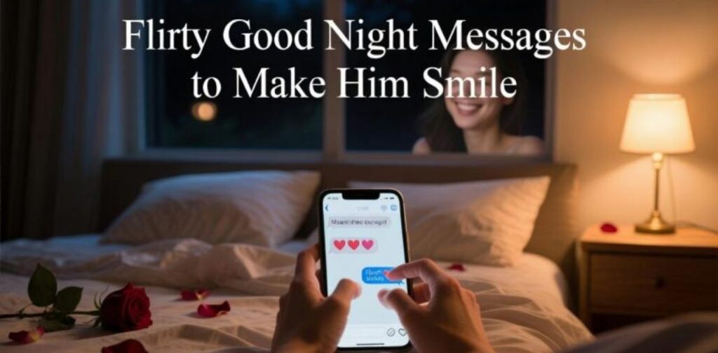 Flirty good night messages to make him smile and feel loved.