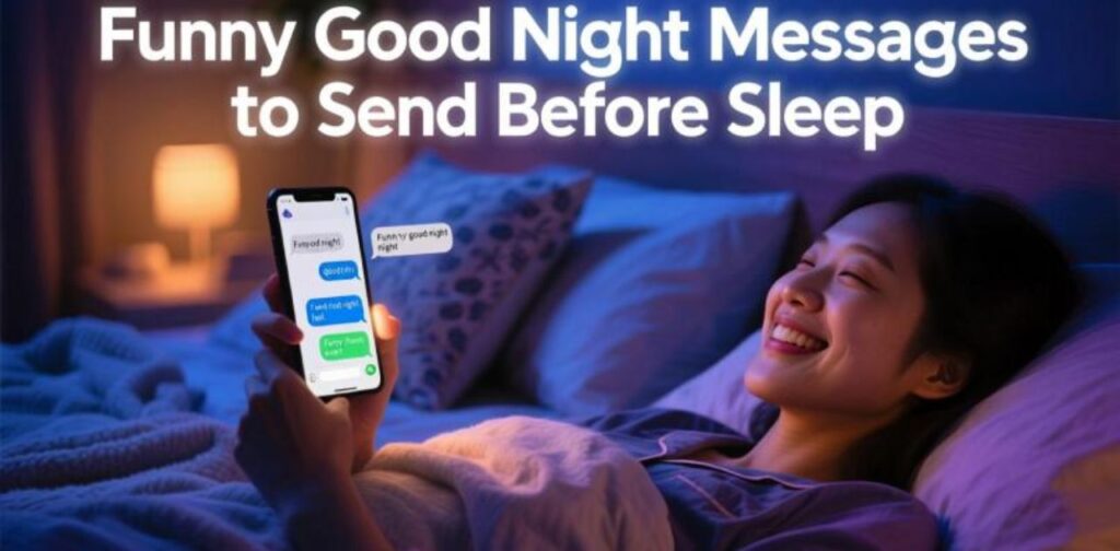 Collection of funny good night messages to share before sleep and make your loved ones smile.