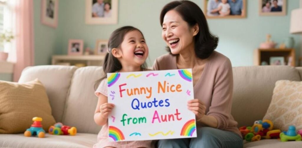 Heartwarming and funny quotes from an aunt expressing love and humor for her niece.