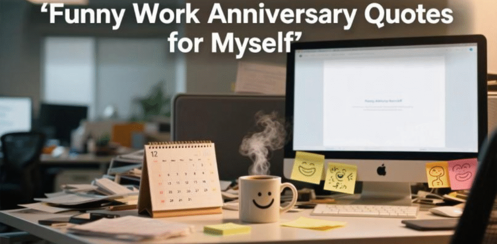 Funny and witty work anniversary quotes to celebrate my own career milestone with humor.