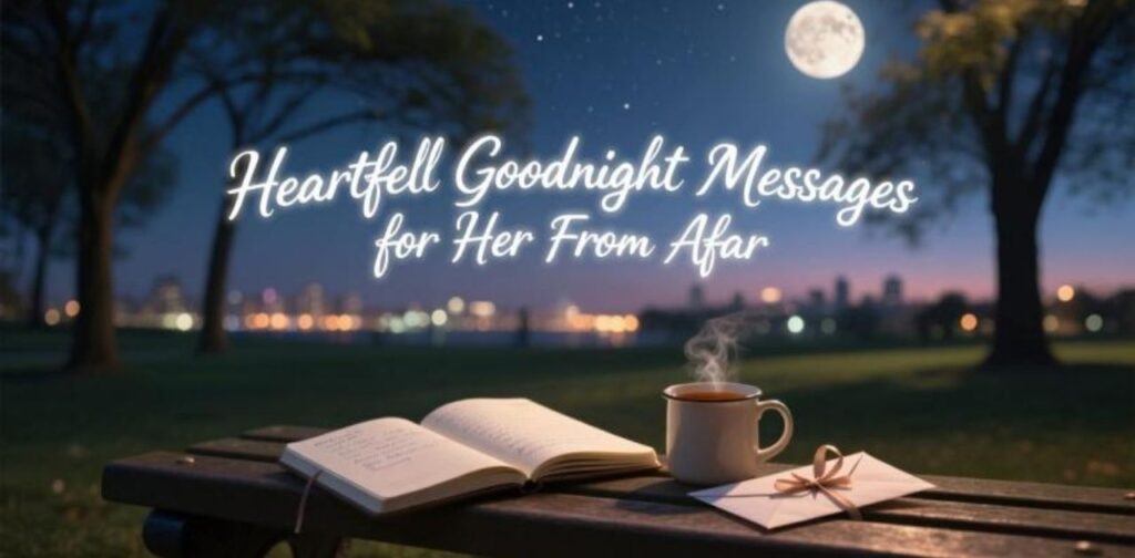 Heartfelt goodnight messages for her from afar to express love and care dispite the distance.