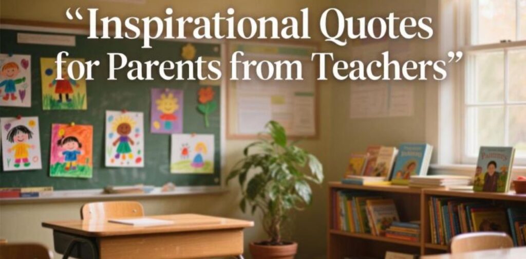 Inspirational quotes for parents from teachers highlighting guidance, encouragement, and appreciation in education.