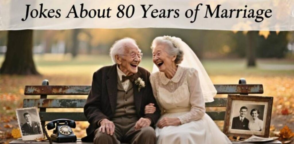 Funny joke about 80 year of marrige to celebrate a lifetime of love and laughter\.