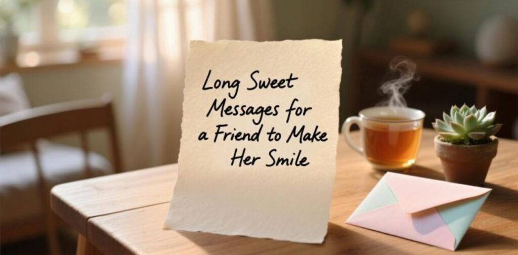 Heartfelt and long sweet messages to make your best friend smile and feel special.