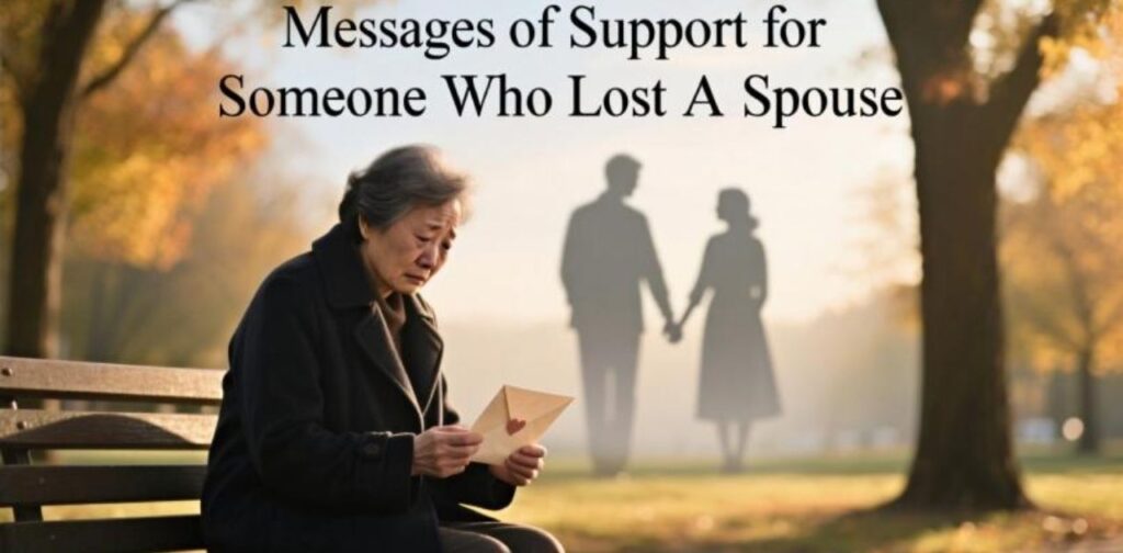Heartfelt messages of support and comfort for someone coping with the loss of a spouse.