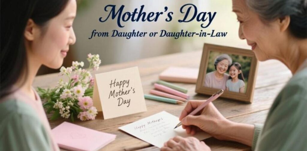 Sweet Mother’s Day wishes written by a daughter or daughter-in-law.