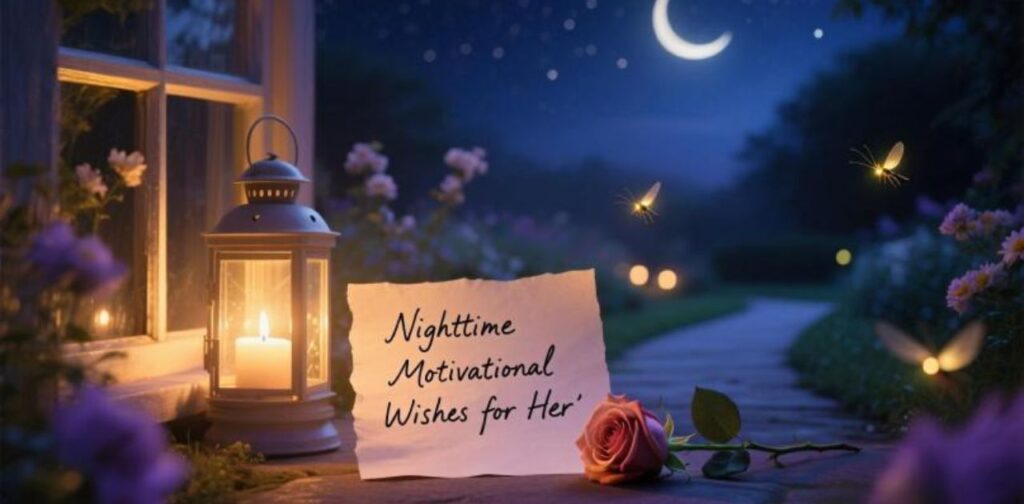 Inspirational nighttime motivational wishes for her to bring positivity, love, and encouragement before sleep.