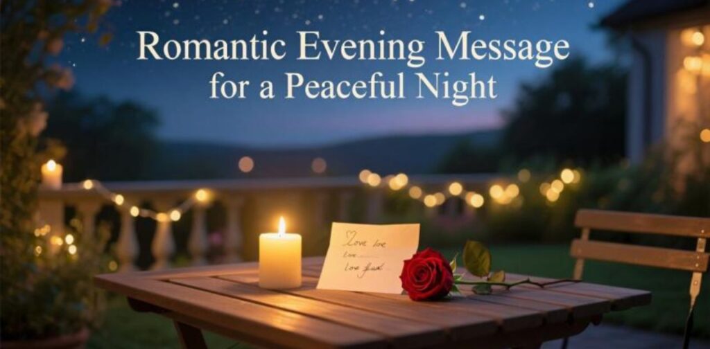 Romantic good evening message to bring calmness, love, and peaceful night vibes for your partner.