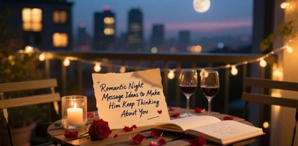 Romantic night messages ideas to make him think about you and feel deeply connected.