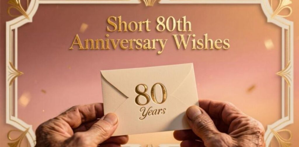 Heartfelt and short 80th anniversary wishes to celebrate a lifetime of love and togetherness.
