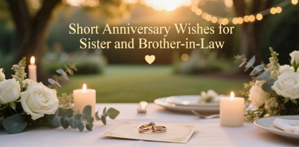 Short anniversary wishes for sister and brother-in-law to celebrate their love and special day with joy.