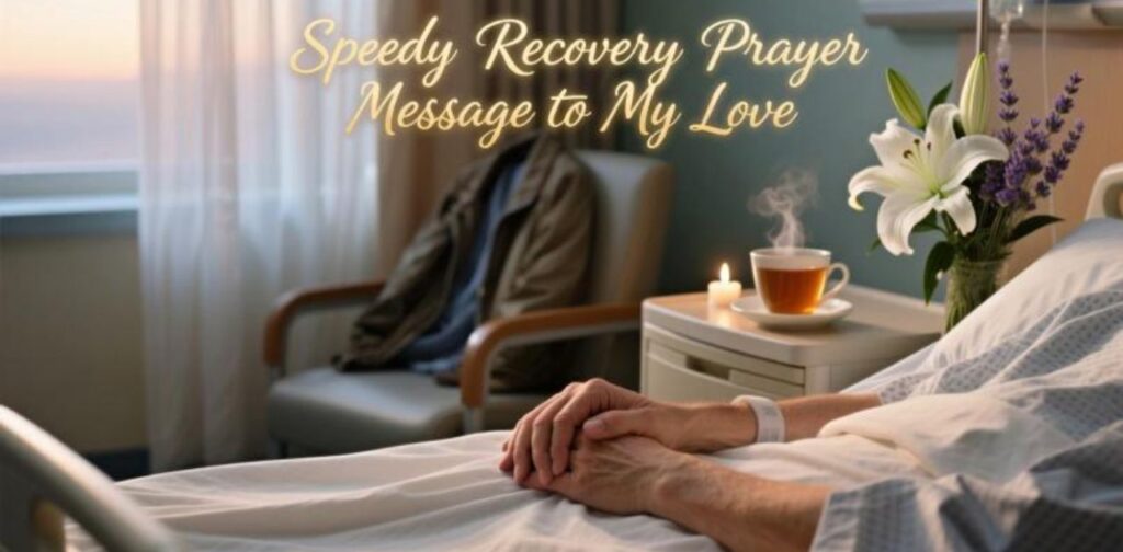 Heartfelt speedy recovery prayer message to my love for healing, comfort, and strength.