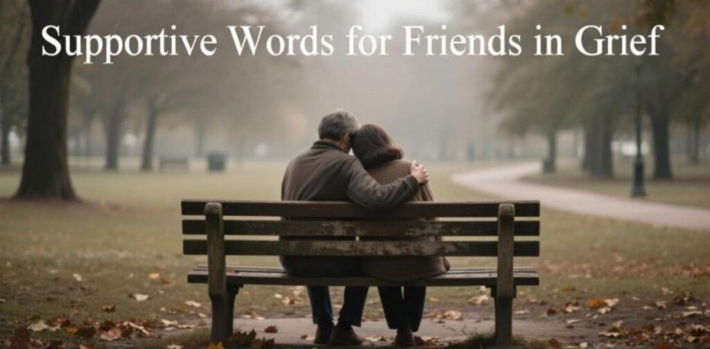 A comforting message offering supportive words to help a friend cope with grief and loss.