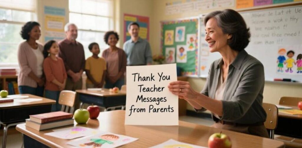 Heartfelt thank you teacher messages from parents expressing gratitude and appreciation for their child’s education.