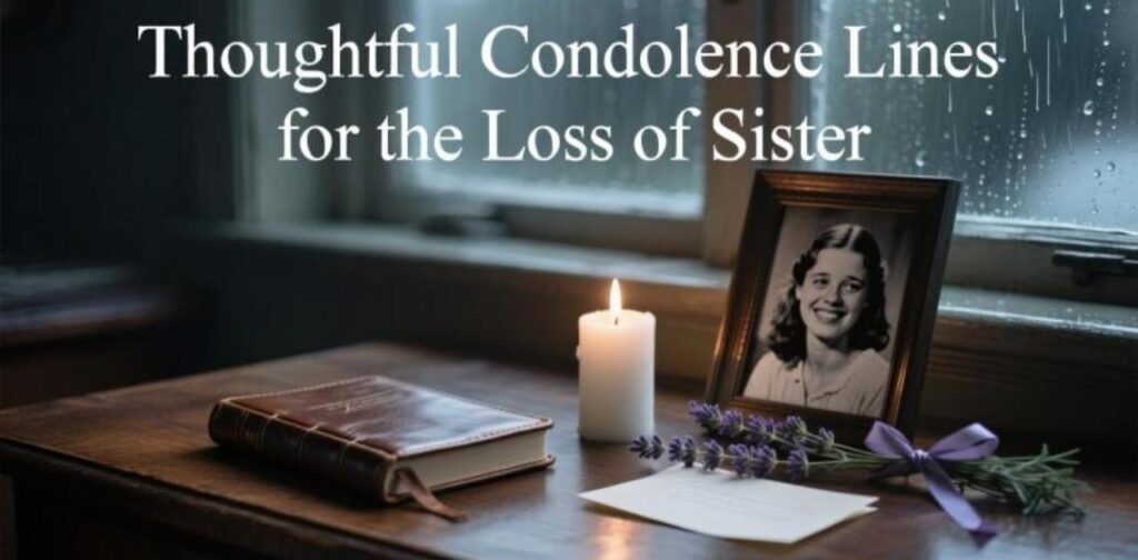 Heartfelt and thoughtful condolence lines to express sympathy for someone grieving the loss of a sister.