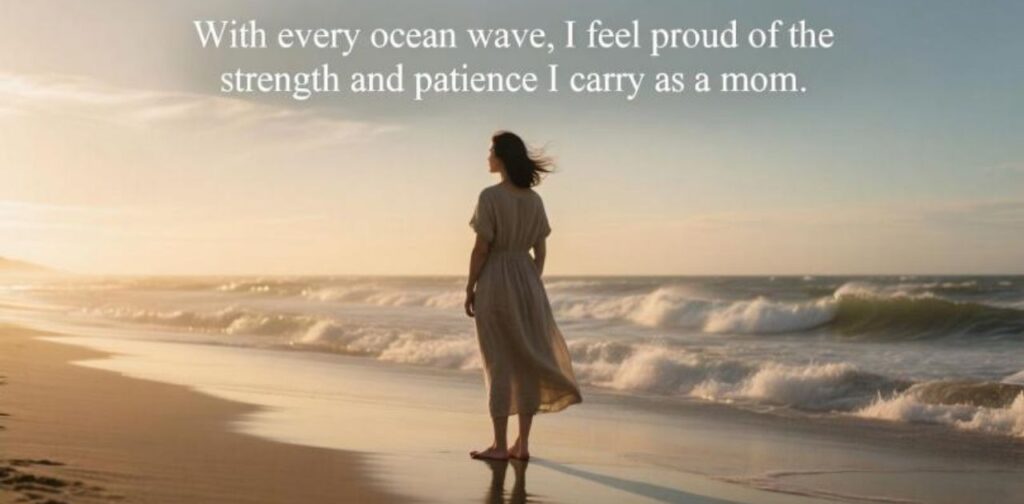 Symbol of a mother's strength and patience inspired by ocean waves.