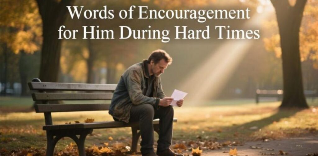 Inspiring words of encouragement for him during hard times to uplift, motivate, and give strength.