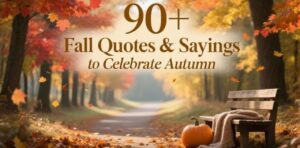 Beautiful collection of 90+ fall quotes and sayings to celebrate the autumn season with love, inspiration, and cozy vibes.