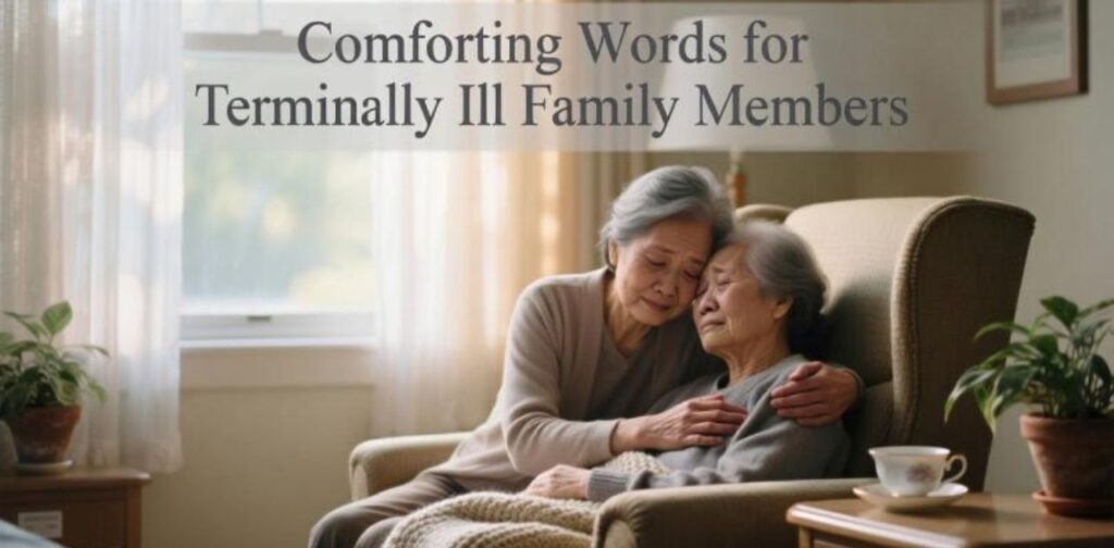 Comforting message for a terminally ill family member.