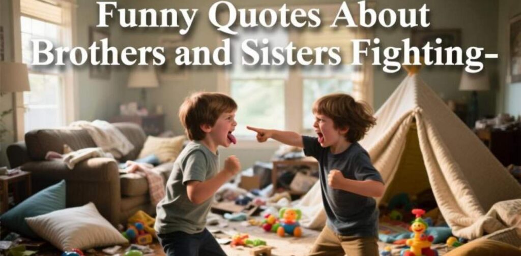 Funny quotes about brothers and sisters fighting, capturing playful sibling moments.