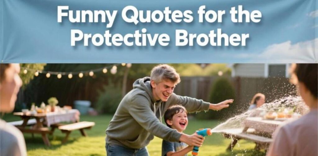 Funny quotes for a protective brother to share humor and sibling love.