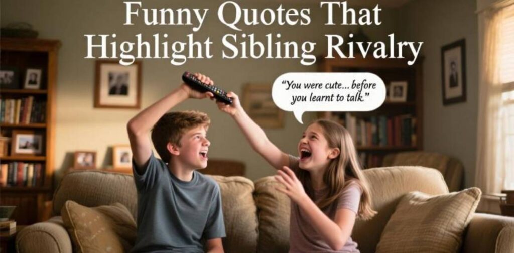Funny quotes highlighting sibling rivalry and the playful bond between brothers and sisters.