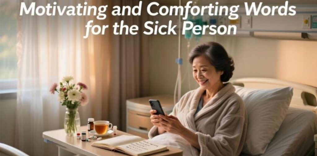 Motivational and comforting message for someone who is sick.