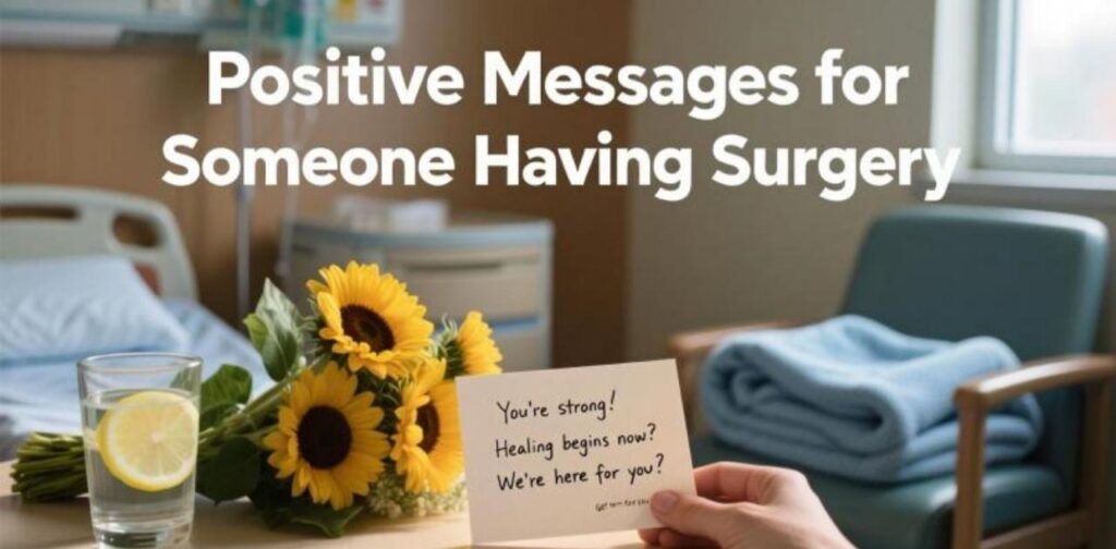 Positive messages and encouraging words for someone undergoing surgery to uplift their spirits.