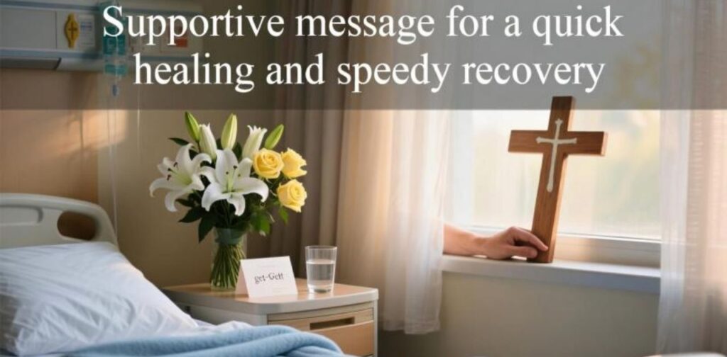 Supportive message wishing quick healing and speedy recovery.