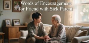 Words of support and emotional strength for someone with a seriously ill parent.